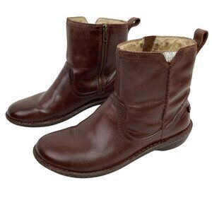 UGG Neevah Short Leather Sheepskin Womens 11 Zip  Ankle Boots